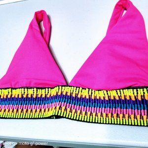 peixoto pink bikini top size SM NWT